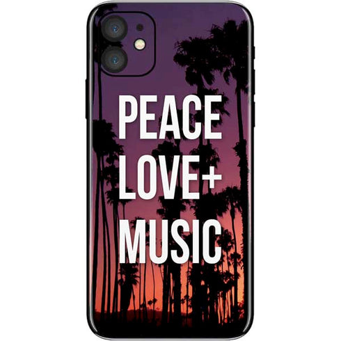 Peace Love And Music iPhone 11 Skin