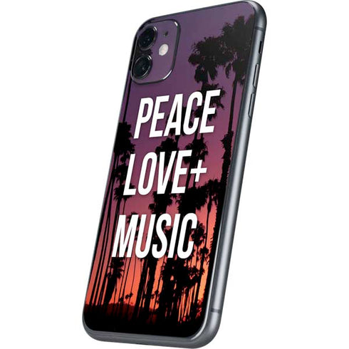 Peace Love And Music iPhone 11 Skin