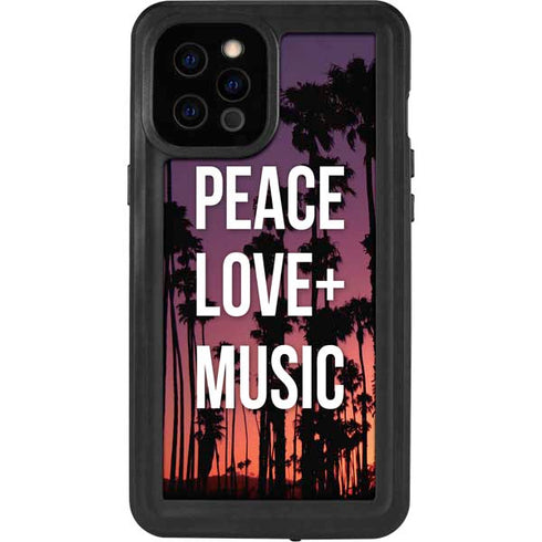 Peace Love And Music iPhone 12 Pro Max Waterproof Case