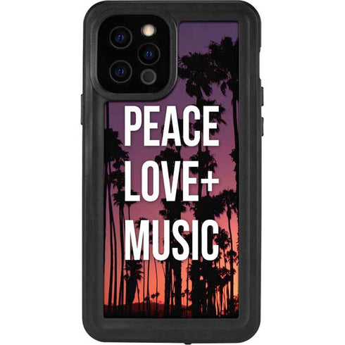 Peace Love And Music iPhone 12 Pro Waterproof Case