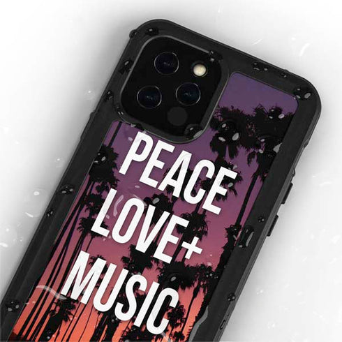 Peace Love And Music iPhone 12 Pro Waterproof Case