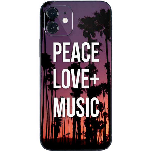 Peace Love And Music iPhone 12 Skin