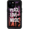 Peace Love And Music iPhone 13 Mini Waterproof Case