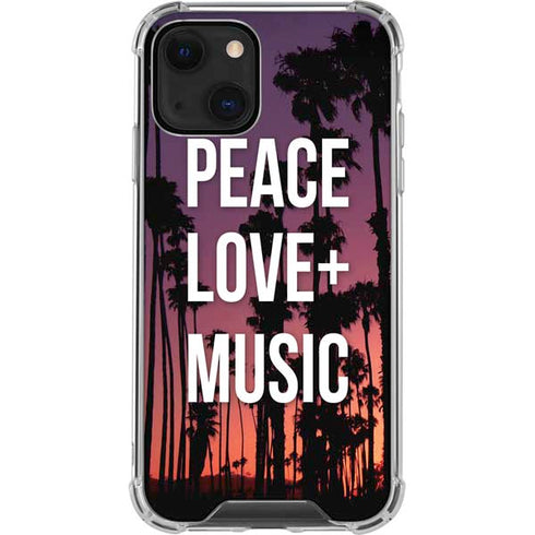 Peace Love And Music iPhone 14 Clear Case