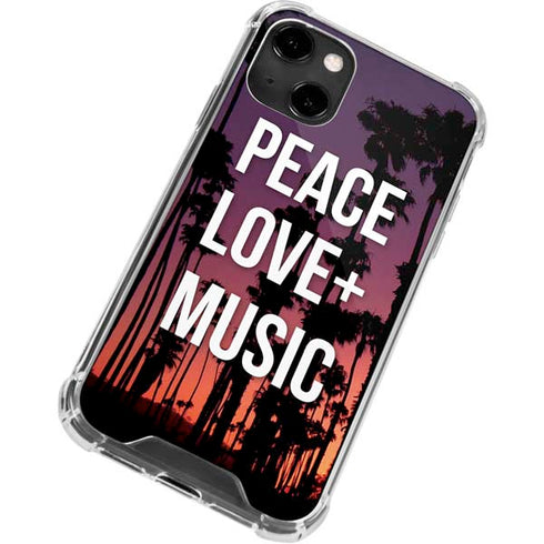 Peace Love And Music iPhone 14 Clear Case