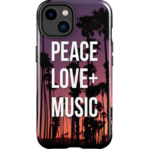 Peace Love And Music iPhone 15 Plus Impact Case
