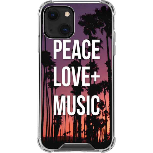 Peace Love And Music iPhone 14 Plus Clear Case