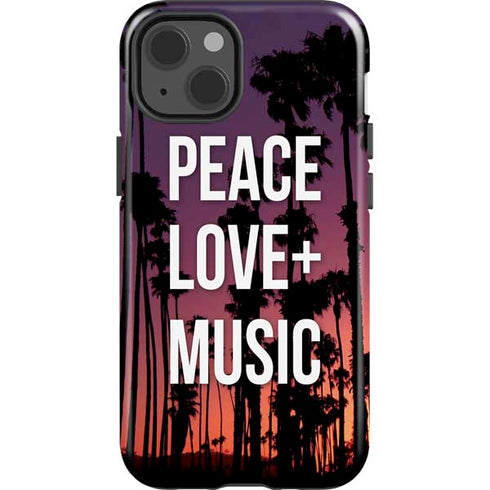 Peace Love And Music iPhone 15 Impact Case