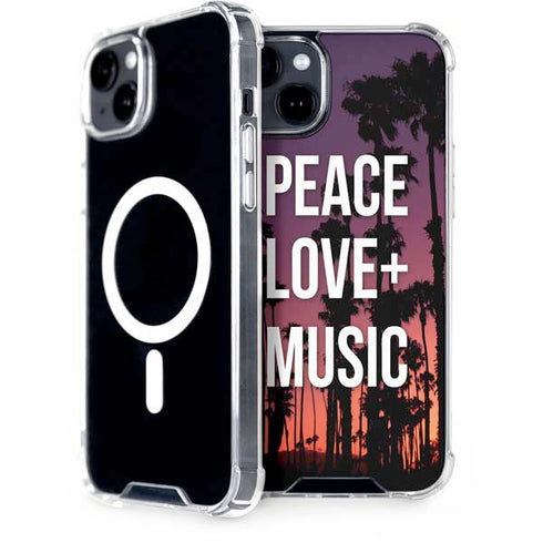 Peace Love And Music iPhone 15 Plus MagSafe Case