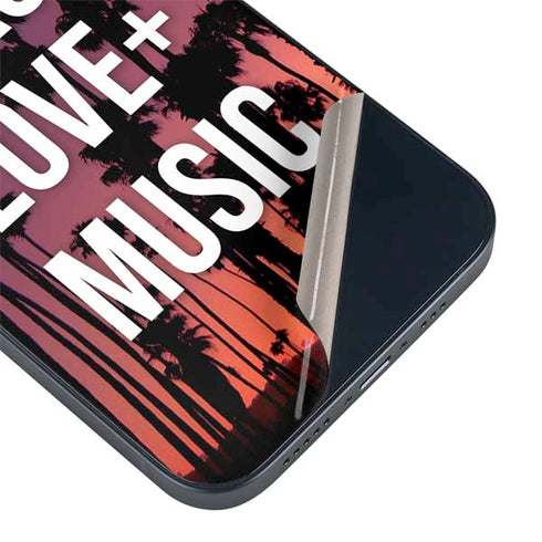 Peace Love And Music iPhone 15 Plus Skin