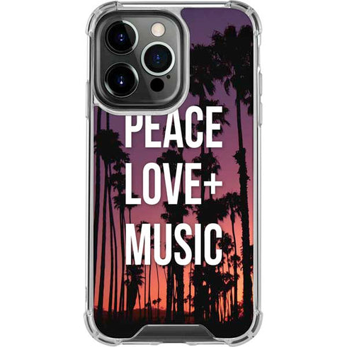 Peace Love And Music iPhone 14 Pro Clear Case