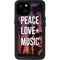 Peace Love And Music iPhone 15 Plus Waterproof Case