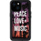 Peace Love And Music iPhone 15 Waterproof Case