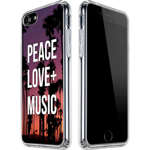 Peace Love And Music iPhone SE (2nd & 3rd Gen) Clear Case