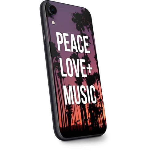 Peace Love And Music iPhone XR Skin