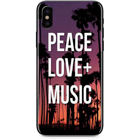 Peace Love And Music iPhone XS Max Skin