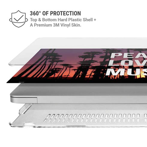 Peace Love And Music MacBook Pro 15in (2016-19) Case plus Skin