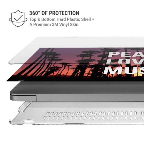Peace Love And Music MacBook Pro 16in (2021-25) Case plus Skin