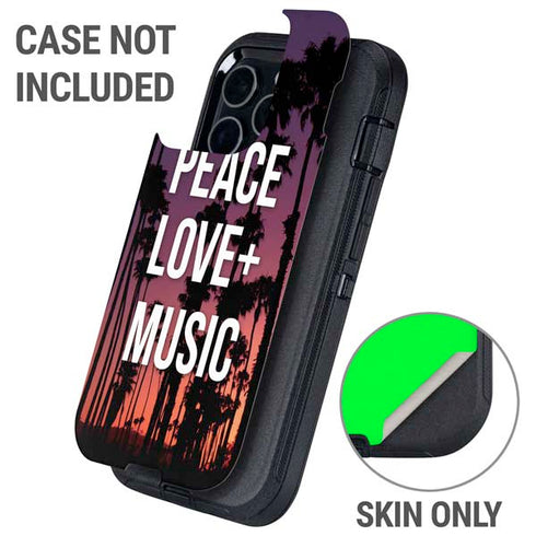 Peace Love And Music Otterbox Defender iPhone Skin
