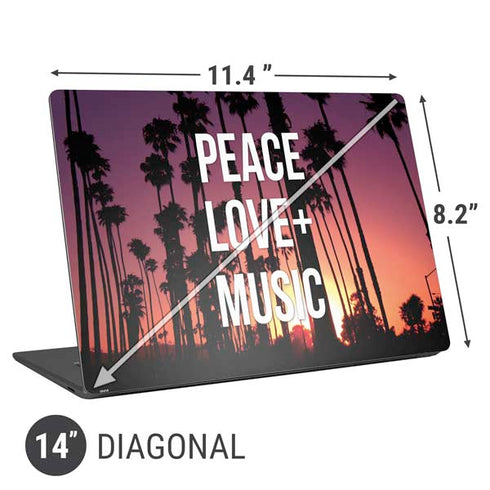 Peace Love And Music Universal Laptop 14in (11.4 x 8.2in) Skin