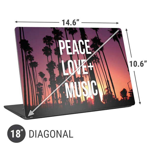 Peace Love And Music Universal Laptop 18in (14.6 x 10.6in) Skin