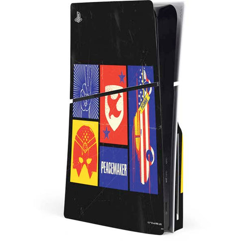 DC Comics Peacemaker Collage PS5 Slim Disk Console Skin