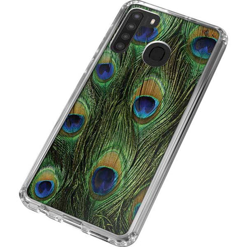 Peacock Animal Print Galaxy A21 Clear Case