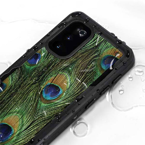 Peacock Animal Print Galaxy S20 Waterproof Case