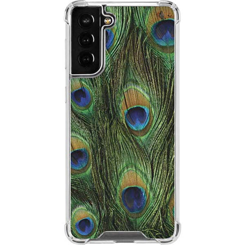 Peacock Animal Print Galaxy S21 FE Clear Case