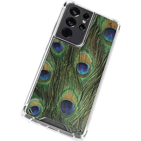 Peacock Animal Print Galaxy S21 Ultra 5G Clear Case