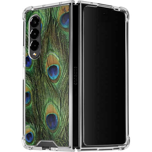 Peacock Animal Print Galaxy Z Fold4 5G Clear Case