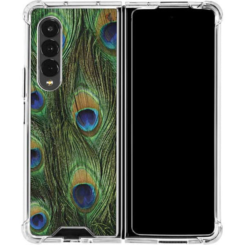 Peacock Animal Print Galaxy Z Fold4 5G Clear Case