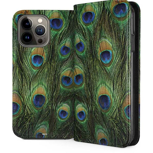 Peacock Animal Print iPhone 13 Pro Max Folio Case