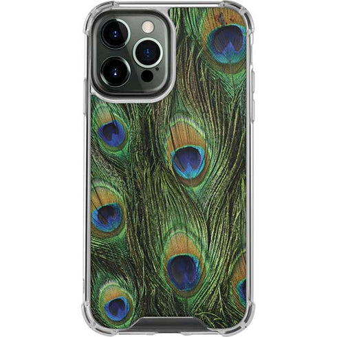 Peacock Animal Print iPhone 14 Pro Max Clear Case