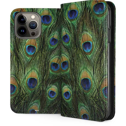 Peacock Animal Print iPhone 14 Pro Max Folio Case