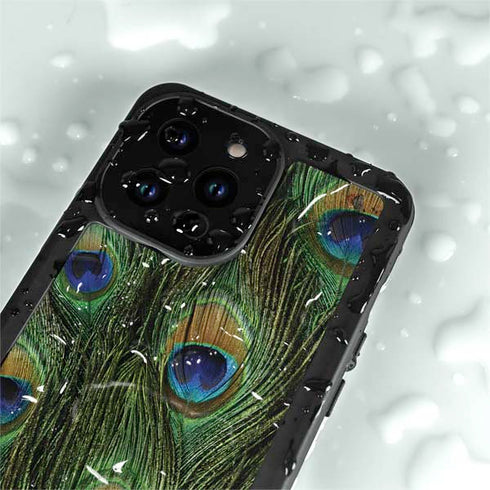 Peacock Animal Print iPhone 14 Pro Max Waterproof Case