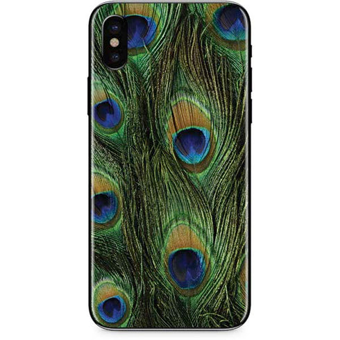 Peacock Animal Print iPhone XS Skin