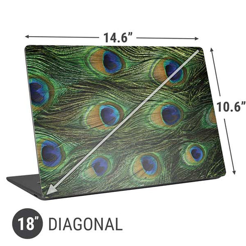 Peacock Animal Print Universal Laptop 18in (14.6 x 10.6in) Skin