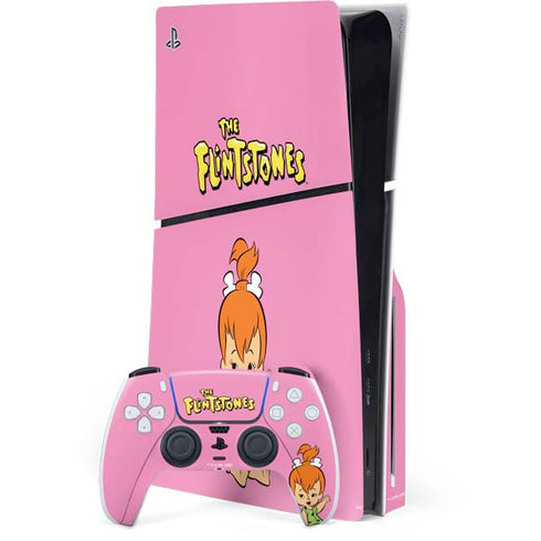 The Flinstones Pebbles Flintstone PS5 Slim Disk Bundle Skin