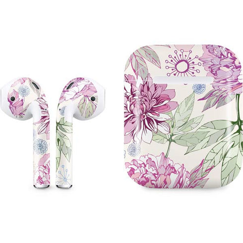 Peony Spring Floral Apple AirPods Skin