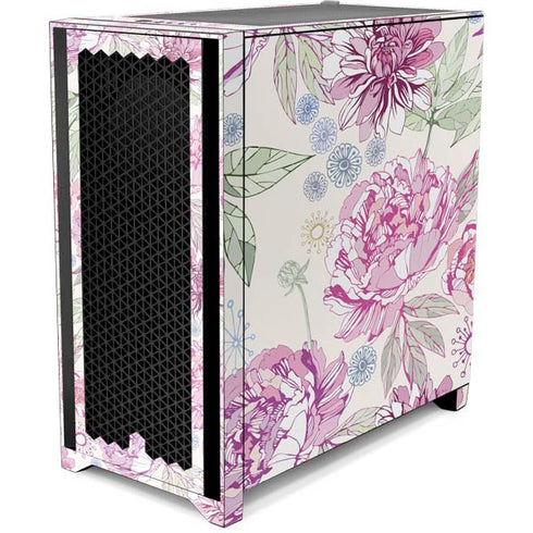 Peony Spring Floral Corsair 4000D Tempered Glass Mid-Tower ATX Case Skin