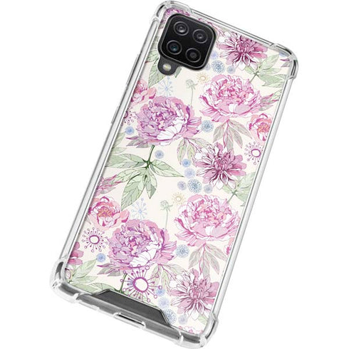 Peony Spring Floral Galaxy A12 Clear Case