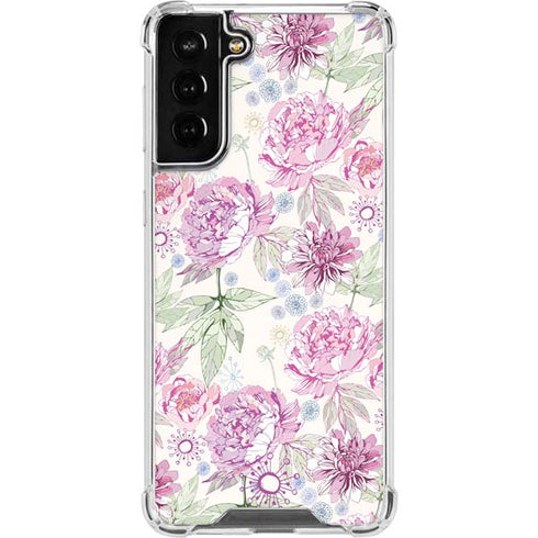Peony Spring Floral Galaxy S21 FE Clear Case