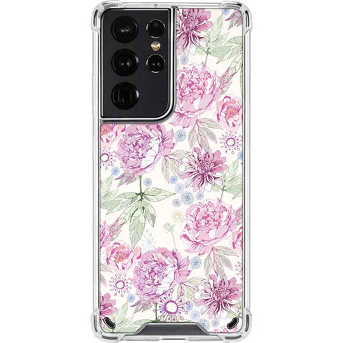 Peony Spring Floral Galaxy S21 Ultra 5G Clear Case