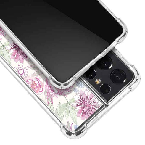 Peony Spring Floral Galaxy S21 Ultra 5G Clear Case