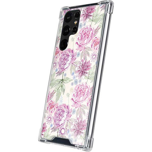 Peony Spring Floral Galaxy S22 Ultra Clear Case