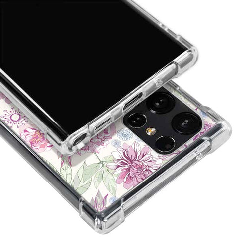 Peony Spring Floral Galaxy S22 Ultra Clear Case