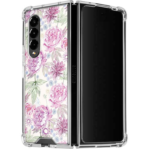 Peony Spring Floral Galaxy Z Fold4 5G Clear Case