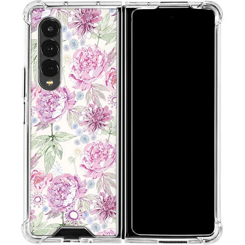 Peony Spring Floral Galaxy Z Fold4 5G Clear Case