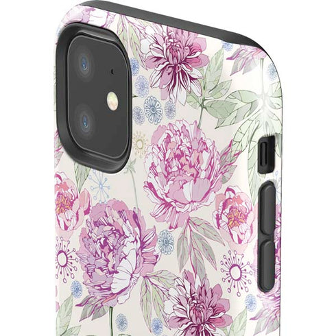 Peony Spring Floral iPhone 11 Impact Case